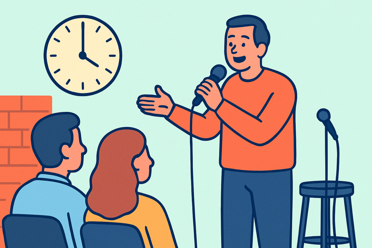 Stand-up-esiintyjän tilaaminen – keikan pituus